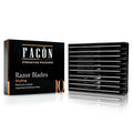 Facón Professional Hair Styling Razor Replacement Blades, Faether Razor Blades for Thinning Texturizing Layering Cutting Hair, Premium Platinum Japanese Stainless Steel for Salon Hairstyling- 10 Count