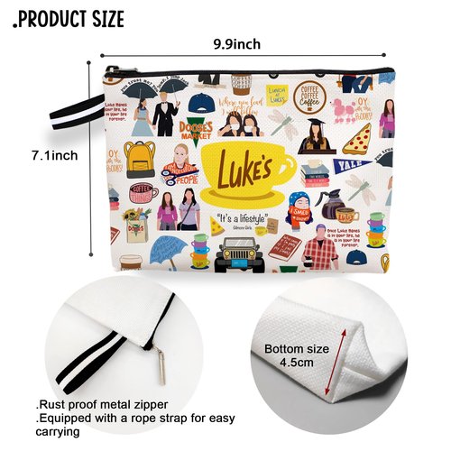 RBAFAO TV Show Gift Makeup Bag, Gilmore Inspired Cosmetic Bag Luke's Fans Gift Makeup Zipper Pouch Bag, Luke's Fan Gift for Women Female Best Friends Women Birthday Graduation Christmas