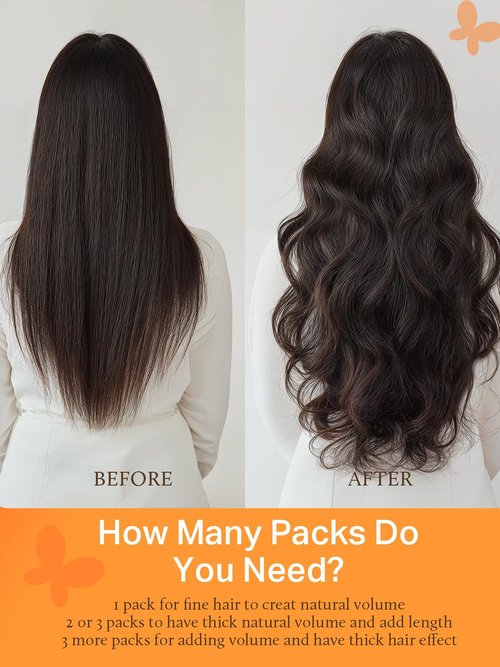 DOORES Genius Sew in Weft Hair Extensions Hand Tied Extensions, 14 Inch Light Dark Brown 40g, Sew in Human Hair Extensions Short