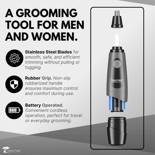 ToiletTree Products Water Resistant Nose and Ear Hair Trimmer with LED Light