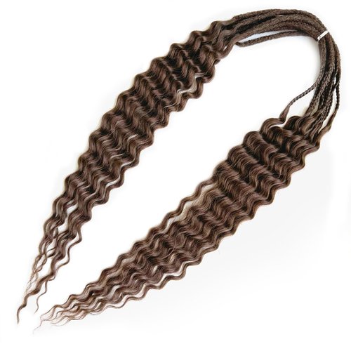 Curly Dreads with Box Braid Boho Style Dreads Synthetic Double Ended Dreadlock Extensions 26inches 10 Strands Thin Soft DE Dreadlock Extensions (12#)