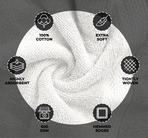 Avalon Towels Luxury Washcloths (Value Pack of 12) – Premium Cotton, Soft & Absorbent Wash Cloths for Body and Face, Hotel and Spa Quality Wash Clothes, Quick Dry and Machine Washable (White)