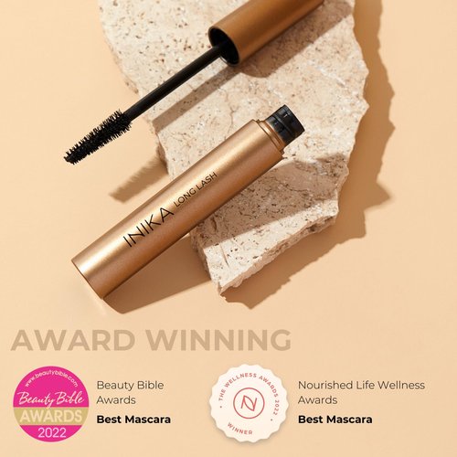INIKA Organic Long Lash Mascara - Vegan, Non-Toxic Mascara for Volume and Length, Enriched with Essential Fatty Acids, Magnolia Bark Extract & Vitamin E, Cruelty-Free, Black