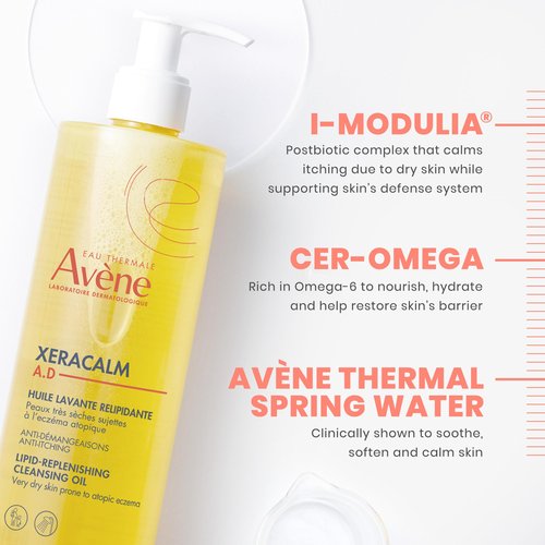 Avène XeraCalm A.D Lipid-Replenishing Cleansing Oil, 25.3 fl. Oz.