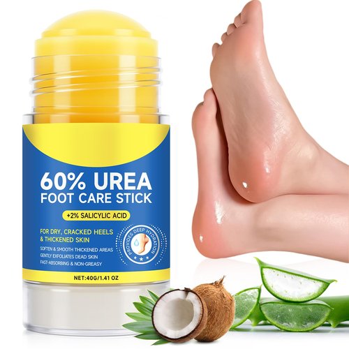 60% Urea Cream Stick with 2% Salicylic Acid, Maximum Strength Urea Foot Cream for Dry Cracked Heels, Callus Remover, Rapidly Softens the Hardest, Thickest Skin. Visible Smoothness in Days, Non-Greasy