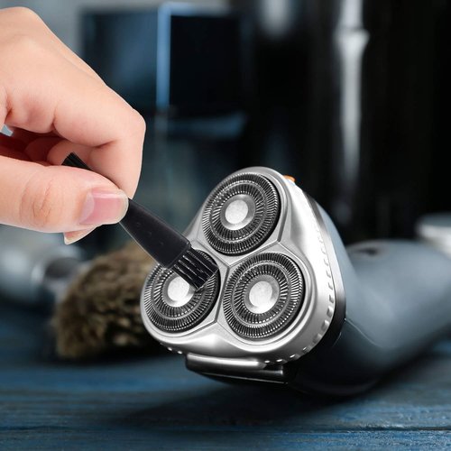 Patelai Electric Shaver Cleaning Brush Set - 8 Double-Sided Nylon Bristle Brushes for Razors & Clippers | Black
