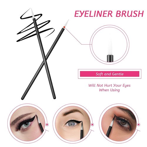 Maitys 260-Piece Disposable Makeup Tools Kit - Eyeliner Brushes, Lipstick Applicators & Organizer Box - Waterproof Cape & Stainless Steel Palette (Black)