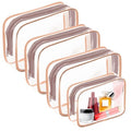 AURUZA Clear Makeup Bag,Portable Travel Toiletry Bags with Zipper, TSA Approved Clear Organizer Bags, PVC Cosmetic Pouch for Airport Airline Compliant