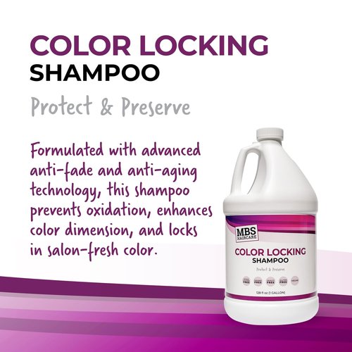 MBS Haircare Color Locking Shampoo - Sodium Chloride Free, Paraben Free, Vegan (128 Fl Oz (Pack of 1))