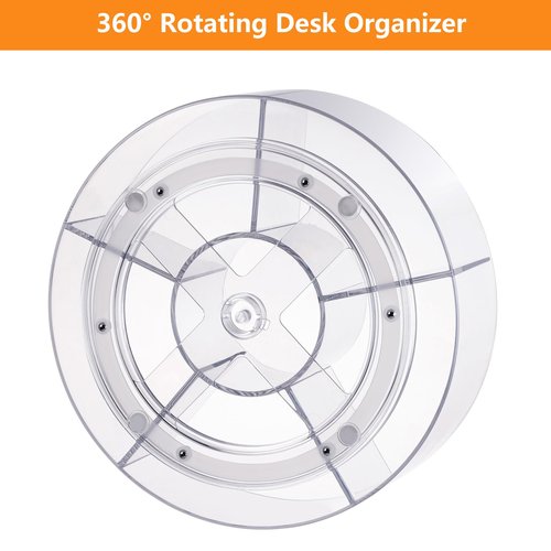 Flytreal 360 Rotating Makeup Organizer for Vanity, 10” Desk Acrylic Spinning Cosmetic Skincare Organizer Countertop, Large Clear Lazy Susan Round Organizer for Lotion, Lipsticks, Perfume, Brushes