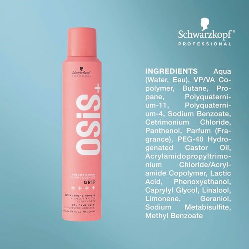 OSiS+ Travel Hair Styling Kit - Includes Dust It Mattifying Volume Powder & Grip Extreme Hold Mousse | Makeup Bag Gift Set