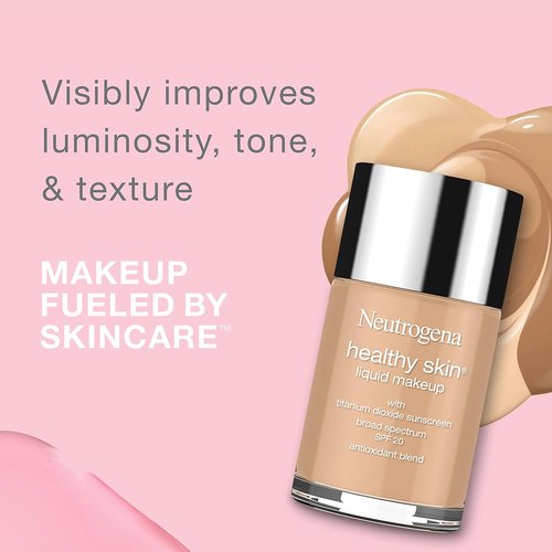 Neutrogena Healthy Skin Liquid Foundation - Lightweight Medium Coverage with SPF 20 | Classic Ivory 10, 1 fl. oz