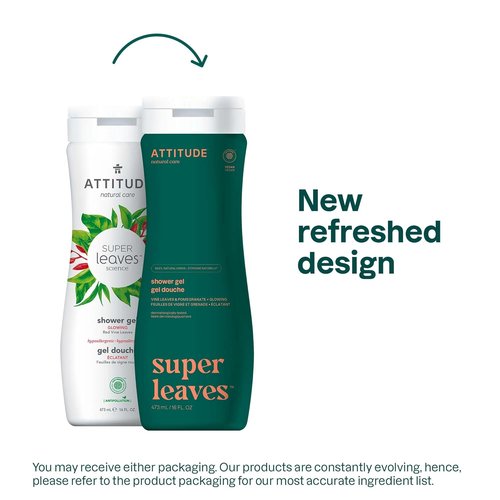 ATTITUDE Body Wash - EWG Verified Vegan Shower Gel with Red Vine Leaves - 16 Fl Oz (Pack of 2)