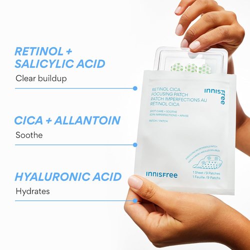 Innisfree Retinol Cica Focusing Patch - Hydrocolloid Acne Treatment with Salicylic & Hyaluronic Acid | 1 or 2 Pack