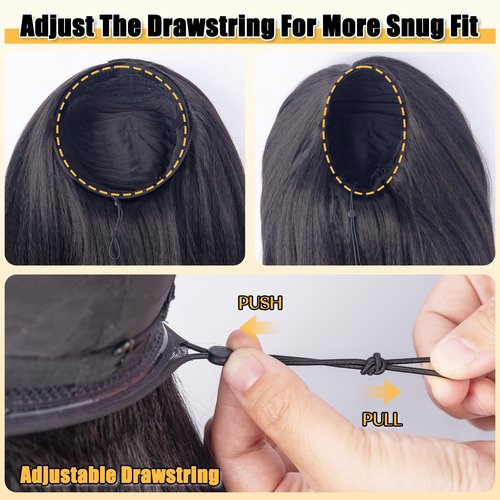 3 in 1 Half Wig Kinky Straight synthetic for Women 200% Density Glueless Wear No Lace Flip Over Half Wig Seamless Clip In Wigs (24inch)