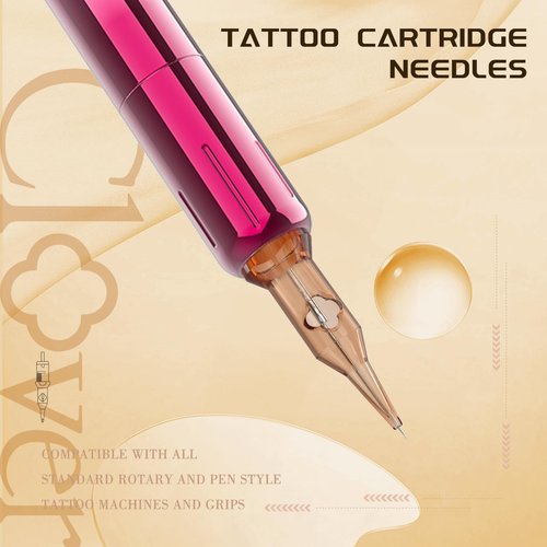 POPUPMU Smp Tattoo Cartridge Needles 1 Round Liner 0.30mm Bugpin Permanent Makeup Microblading Hair Scalp 1RL Cartridges Lining Needle for Tattoo Pen Rotary Machine Supply 1001RL (Clover)