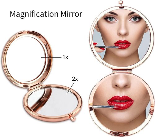 Fairy Gifts for Women, Fairy Tale Pixie Compact Mirror, Fairy Fan Gift for Women, Pixie Rose Gold Compact Mirror Gifts for Birthday, It's Not What We Have in Life It’s Who We Have in Our Life