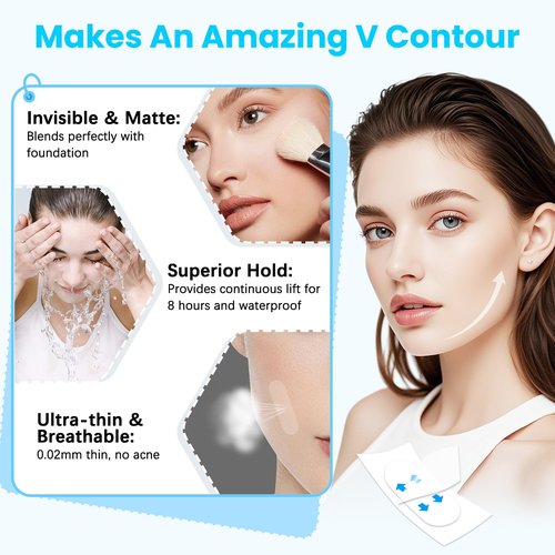 Face Lift Tape, Facelift Tape for Face Invisible, Neck Tape Lift Turkey Neck Skin Tape Facial Tapes for Lifting Loose Sagging Skin, Wrinkles, Jowls, Eyes, Cheek, Double Chin (1 Count (Pack of 180))