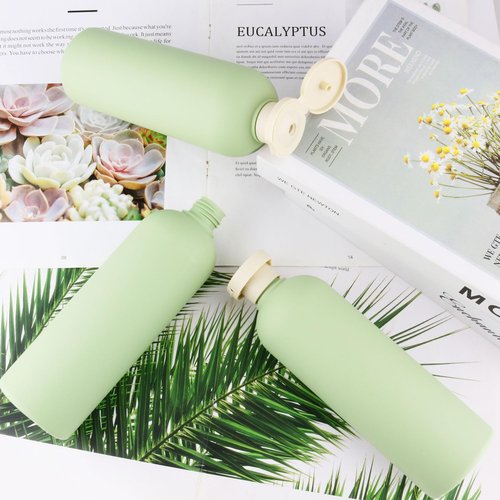 5 Pcs 400ml/13.5oz Squeeze Bottles Plastic Travel Lotion Bottles Refillable Containers with Flip Cap for Toiletries Creams Lotion Shampoo Conditioner