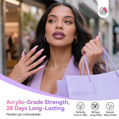 SAVILAND Hema-Free Poly Extension Gel Nail Kit: 15 Colors Poly Gel kit for 4 Weeks Lasting, Natural-Looking Poly Gel Clear White Pink Nude with Slip Solution U V Lamp Suitable for All Seasons Art DIY