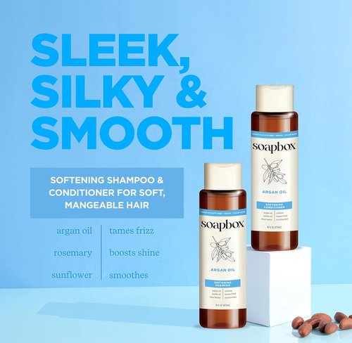 Soapbox Argan Oil Conditioner - Sulfate-Free, Paraben-Free, Vegan | 33.8 Ounces, Color Safe Formula
