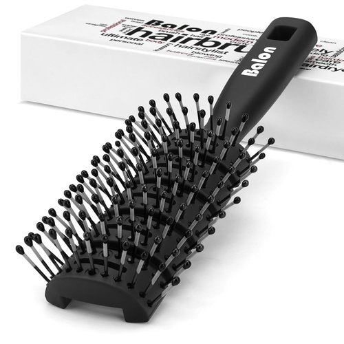 Balon Hair Brush - Speed Dry Vent Brush for Pain-Free Detangling | Ideal for All Hair Types (Black)
