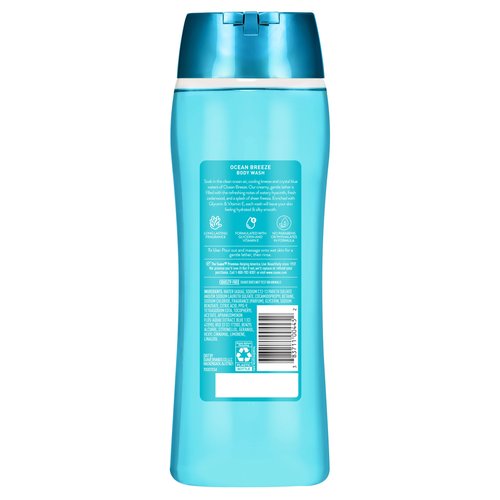Suave Ocean Breeze Moisturizing Body Wash with Glycerin & Vitamin E, Hydrating Formula For Soft, Smooth Skin, Long Lasting Fragrance, 18 FL OZ, 6 Count