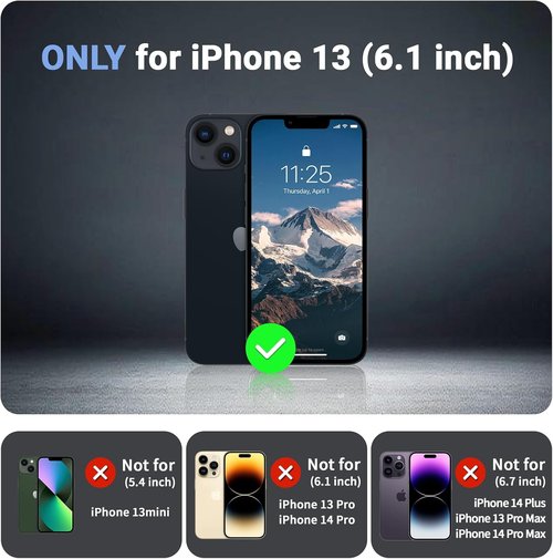 Jaroco Magnetic iPhone 13 Case - Military Grade Drop Protection | Shockproof 2-Layer Bumper - Black