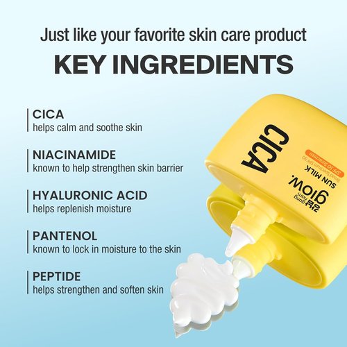 GANGNAM Glow CICA Sun Milk - SPF 50 Invisible Broad Spectrum Sunscreen for Face | 1.69 fl. oz.