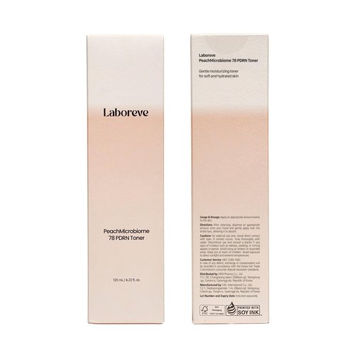 Laboreve PeachMicrobiome 78 PDRN Toner 125ml Milky Toner with 78% Biome for Radiance, Skin Barrier, Soothing Care, Rebalancing Skin, Vegan PDRN & Niacinamide & Panthenol, Korean Skin Care(4.22 fl. oz)
