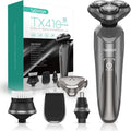 VOYOR Electric Razor for Men - Cordless Wet/Dry Shaver with Rechargeable Battery | Waterproof Grey TX410
