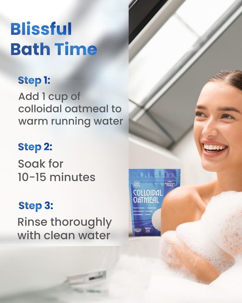 Palm and Plenty 100% Colloidal Oatmeal - Unscented, Ideal for DIY Bath Products, Skincare, Cosmetics, Natural Oatmeal Bath for Itching Adults, Soothing Agent for Itchy, Irritated Skin, 16oz