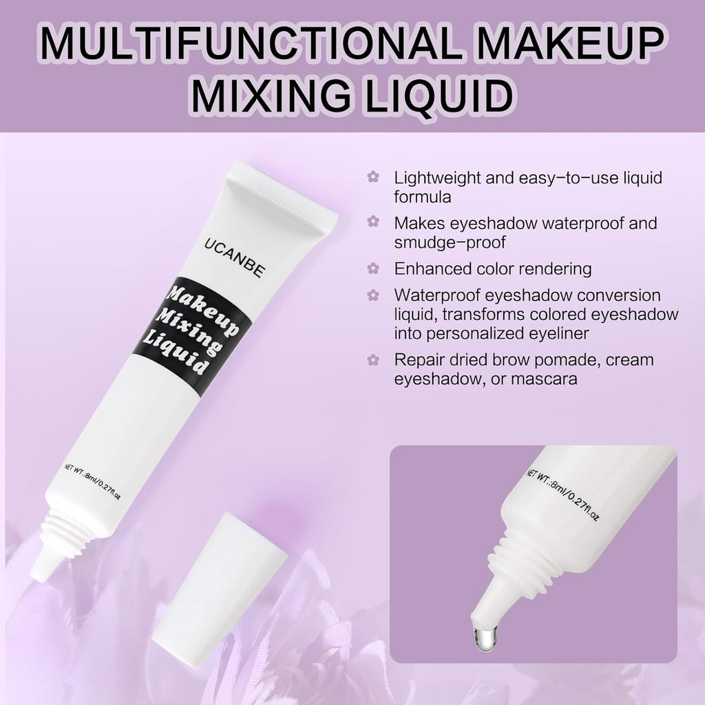 UCANBE Makeup Mixing Liquid - 0.27 Fl Oz Multi-Use Transformer for Eyeshadow & Eyeliner | Waterproof & Durable