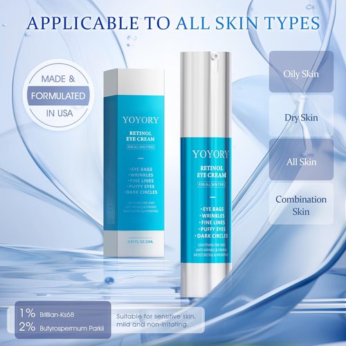 Retinol Eye Cream for Eye Bags - Anti-Aging Under Eye Treatment for Dark Circles, Fine Lines,Wrinkles, Puffiness Hydrating & Moisturizing Skin Care valentine's dayGift for Women and Men, 0.67 fl oz