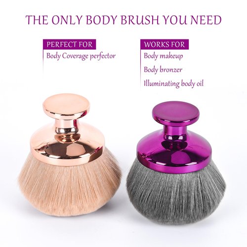 KEYMEIBC Large Kabuki Body Brush, Self-Tanning Applicator, Suitable for Mixed Bronzing Sun Protection Body Cream, Dry and Wet Multi-Use, 90mm Big Brush Head, (Purple)