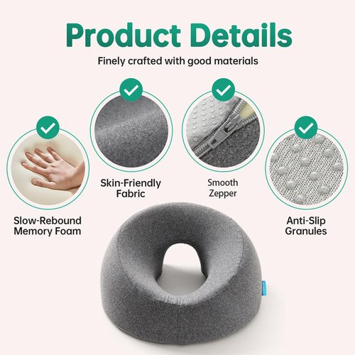MOONYOOY Massage Head Rest for Bed, Face Down Pillow with Air Vent, Face Cradle for Spa & Stomach Sleeping, BBL Pillow After Eye Surgery, Massage Pillows for Prone Sleeping with Face Cradle Pad
