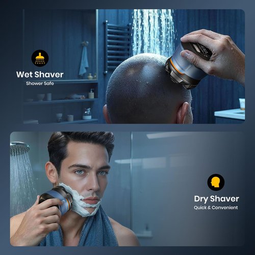 TLMUSE 6D Model 372 Replacement Shaver Head, Designed to Replace Old or Damaged Blades, only Compatible for TLMUSE 6D Head Shaver not for 7D Head Shaver, Magnetic Design, Easy to Replace