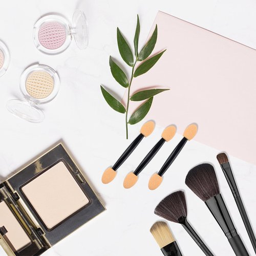 300PCS Eyeshadow Applicator Sticks, Disposable Eye Shadow Sponge Applicators, Makeup Applicators for Girls, Lady and Women