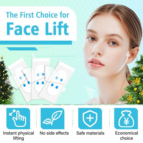 Face Lift Tape,Face Neck Tape Lifting Invisible,256pcs Instant Facelift Tape for Facial,Turkey Neck Jowls,Eyes Loose Skin,Double Chin,Wrinkles,Sagging Skin Tightening,V-Edge Face Necks Less Strip
