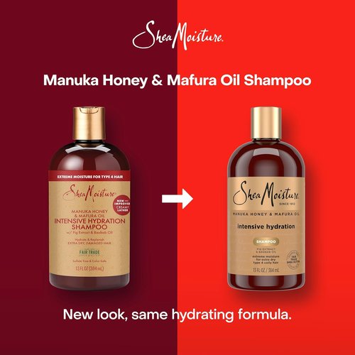 SheaMoisture Intensive Hydration Shampoo - Manuka Honey & Mafura Oil for Dry, Damaged Hair | 13 fl oz