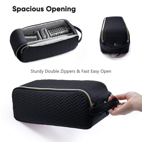 ELCUPA Large Hair Tools Travel Bag Compatible with Shark FlexStyle, Revlon & Dyson | Hair Dryer Brush Organizer, Flat Iron, Curling Iron, Makeup & Cosmetic Bag for Travel Essentials