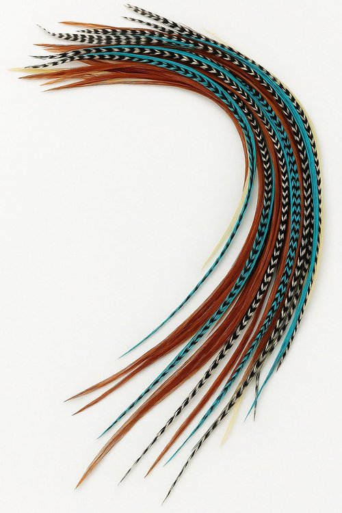 Sexy Sparkles Feather Hair Extensions Kit – 20 Genuine Rooster Feathers (8–11 inches) with 20 Silicone Micro Beads + Loop Tool – Heat Style Friendly, Reusable, Natural & Vibrant Colors Everyday Wear