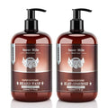 ISNER MILE Beard Wash & Conditioner Set - 17 oz Biotin, Argan & Jojoba Oil Shampoo for Soft, Strong Beard - Sandalwood Scented Grooming Gift