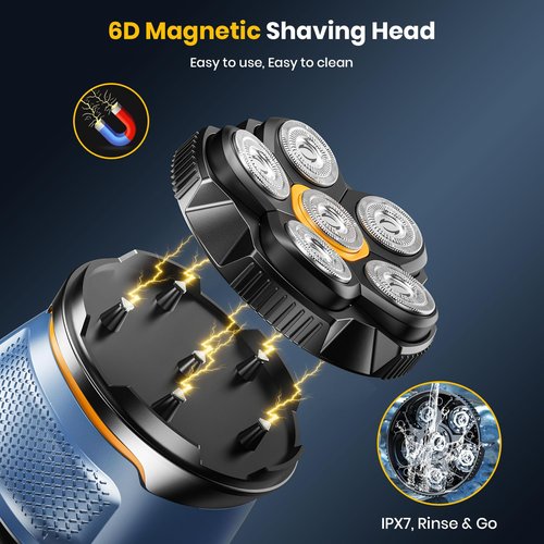 TLMUSE Head Shavers for Bald Men, 2026 Upgraded Magnetic Head Shaver, IPX7 Waterproof Wet/Dry Head Shavers for Men, 2-Speed Mens Head Shaver Bald