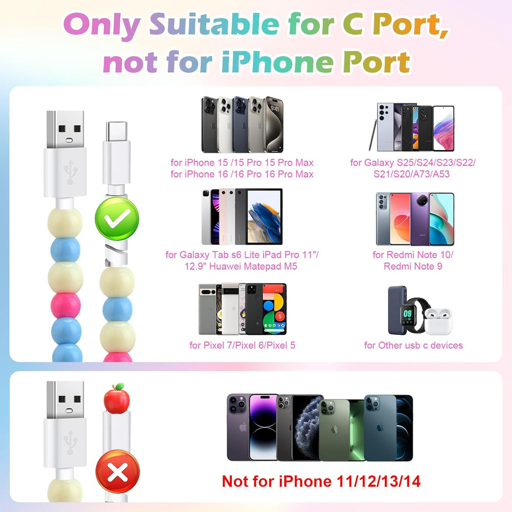 Aolcev USB C Cable - 66W Fast Charging Cord | 3.3FT Beaded Design for iPhone 17/16 Pro Max & Galaxy S26/S25/S24