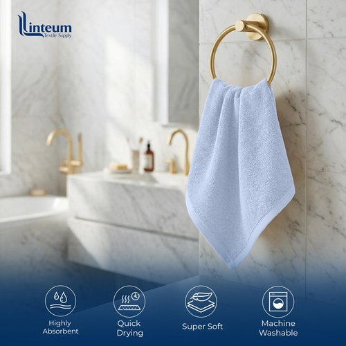 Linteum Textile Supply Premium 12x12 Washcloth (Light Blue) – 100% Cotton Zero Twist Towels | Absorbent, Quick Dry, Durable for Bathroom, Spa, Gym (12 Pack)