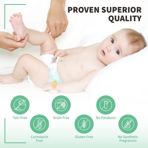 Pure Clay Talc Free Baby Powder with Organic Bentonite Clay Food Grade for Sensitive Skin, Gentle Calcium Bentonite Care for Delicate Infant Diaper Area. Talc-Free Baby Powder. Unscented and Organic.