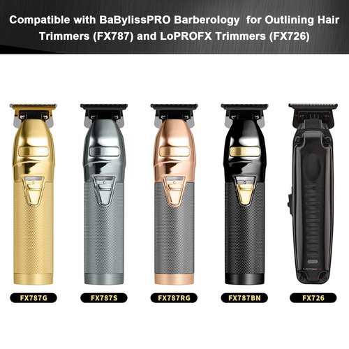 2PCS Replacement Trimmer Blades Compatible with BaBylissPRO FX787 & FX726 Trimmer,FX707Z DLC 2.0 Trimmer Blades Compatible with BaByliss Barberology Trimmer Blades,Black