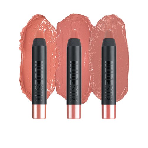 Nudestix Nude Natural Lips Kit – 3-Piece Mini Gel Color Lip + Cheek Balm Set in Hydrating Nude Shades | Co-Founder Curated, Glossy Finish, Vegan & Clean Beauty | Limited Edition Lip Set
