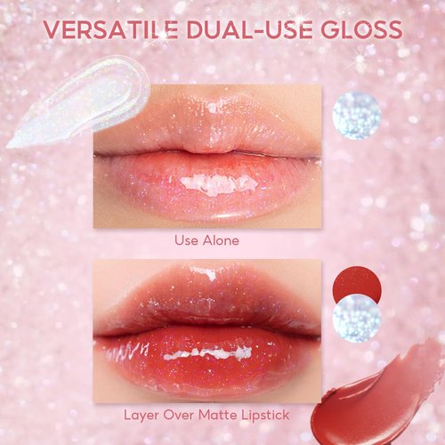 FelinWel Lip Gloss - Super Sparkly & Nourishing Formula | Buildable Texture in Cherry Glaze (03)